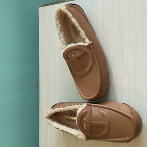 UGG x ™TELFAR Comfy Lux Chestnut & Cream Leather Sherpa (Wool)-Lined Loafers